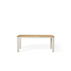Merced Dining Table in Dune Aluminum With Teak Top