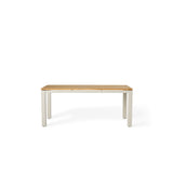 Merced Dining Table in Dune Aluminum With Teak Top