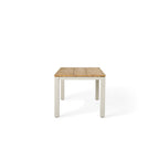 Merced Dining Table in Dune Aluminum With Teak Top