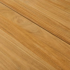 Merced Dining Table in Dune Aluminum With Teak Top