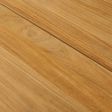 Merced Dining Table in Dune Aluminum With Teak Top