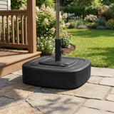 Patio Umbrella Base with Wheels, 110 lbs Sand/86 lbs Water, Black