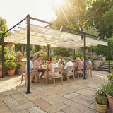 19' x 10' Pergola with Retractable Canopy, Cream White