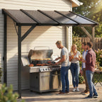 8' x 5' Hardtop Grill Gazebo with Polycarbonate Roof and Steel Frame, Wall-Mounted