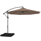 3 m Cantilever Parasol with Weights, Cover & Cross Base, Coffee