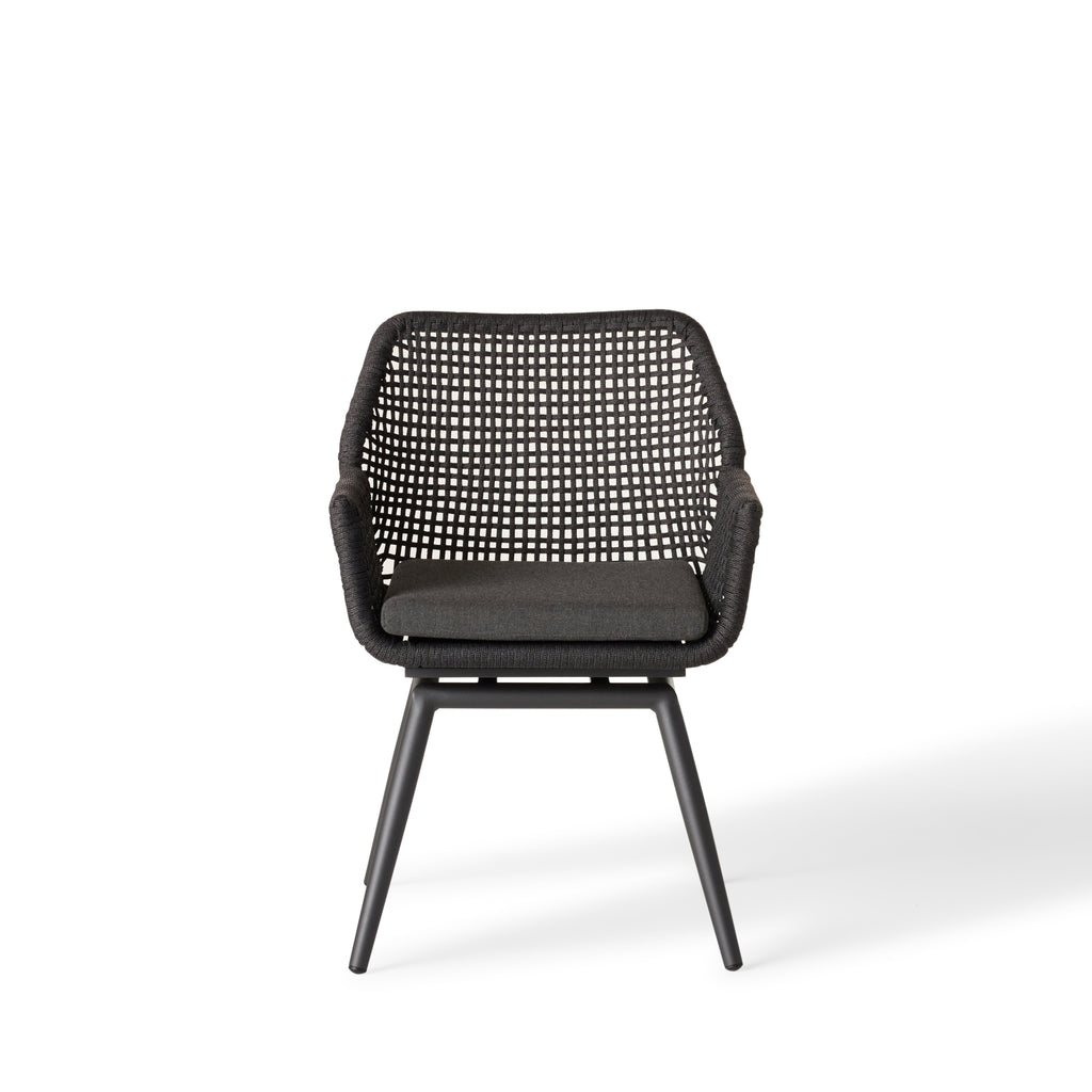 Montecito Swivel Dining Chair in Charcoal Aluminum