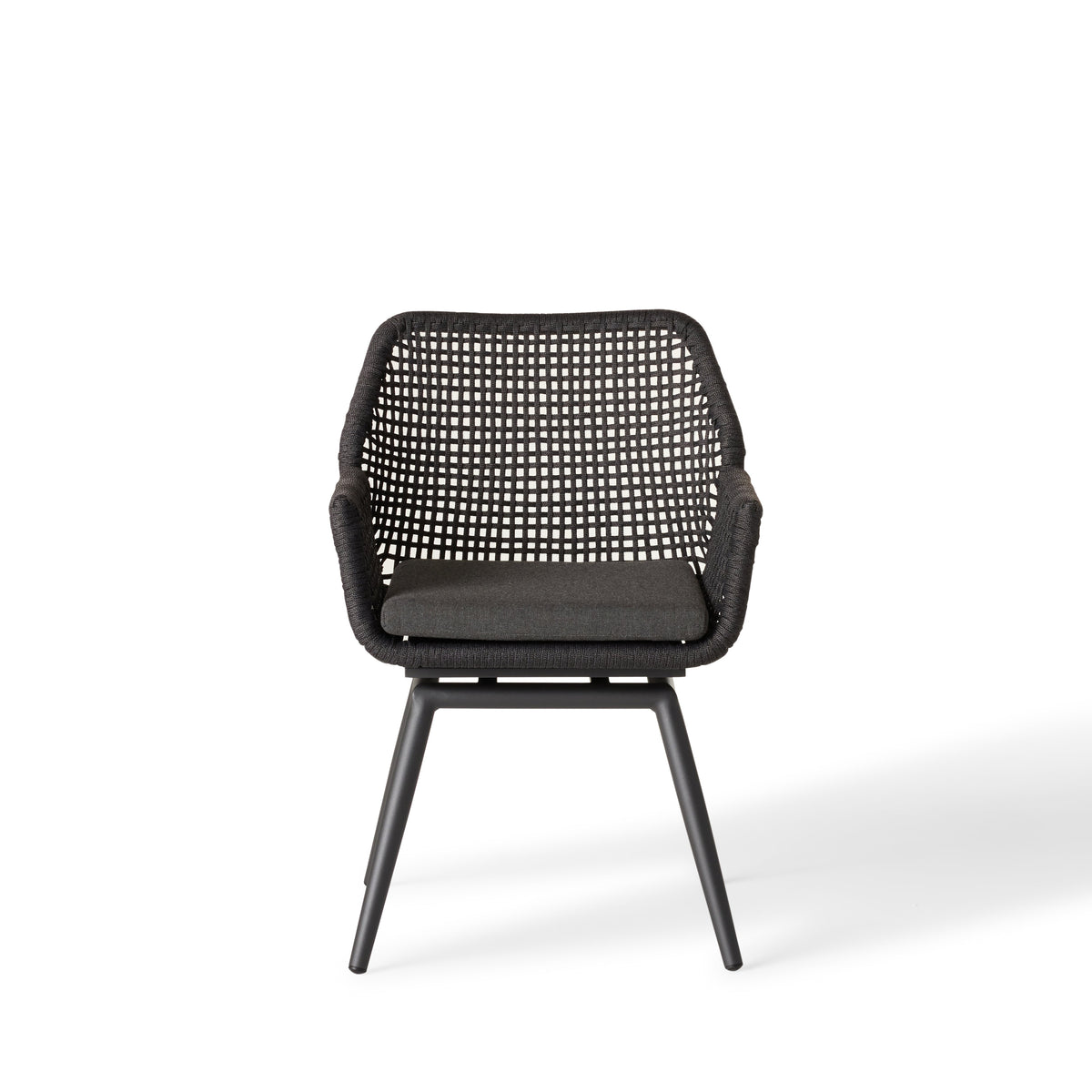 Montecito Swivel Dining Chair in Charcoal Aluminum