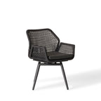 Montecito Swivel Dining Chair in Charcoal Aluminum