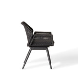 Montecito Swivel Dining Chair in Charcoal Aluminum