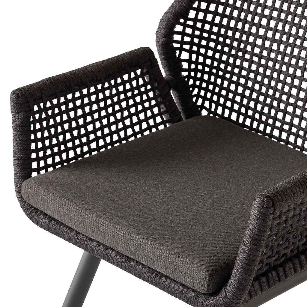 Montecito Swivel Dining Chair in Charcoal Aluminum