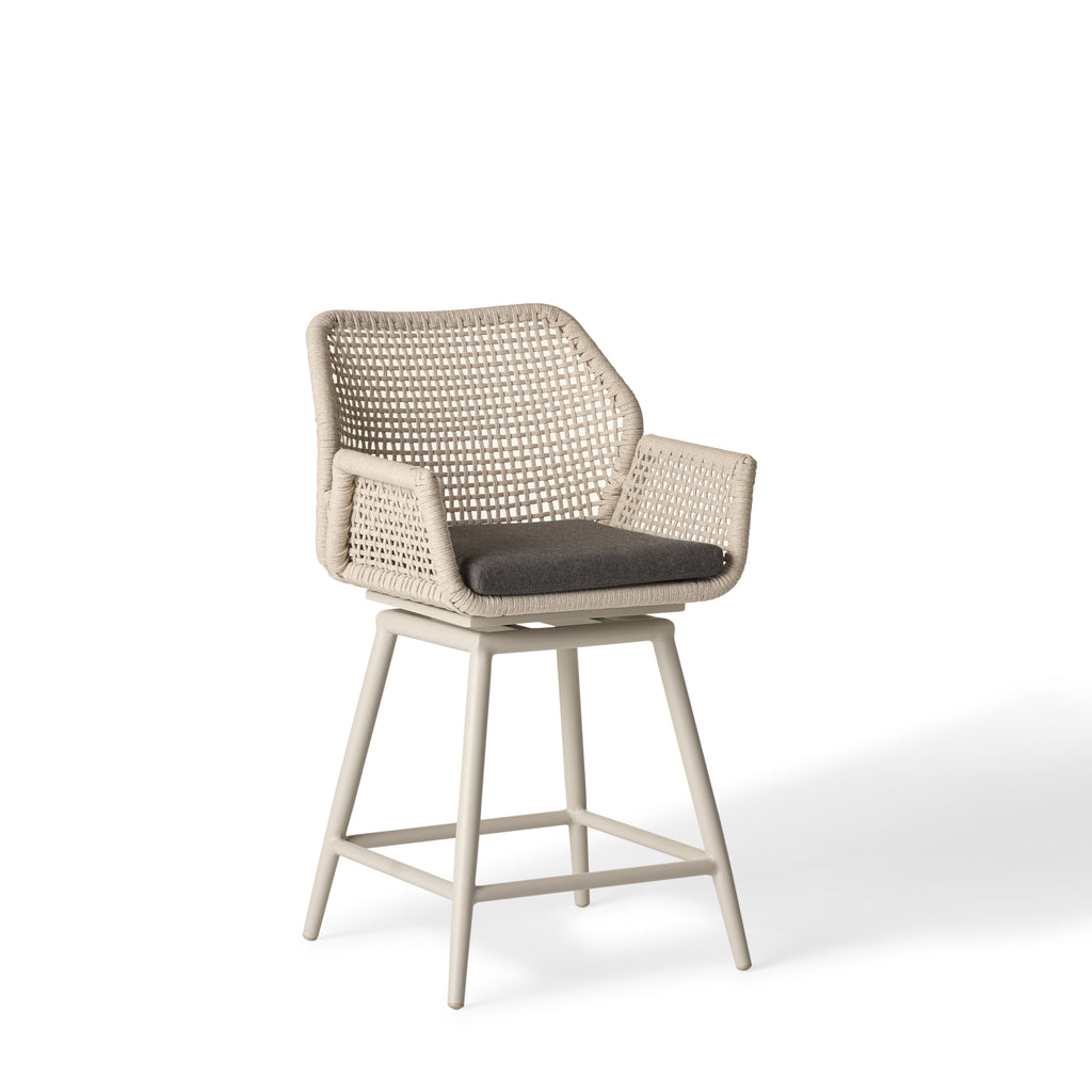 Montecito Swivel Counter Chair in Dune Aluminum
