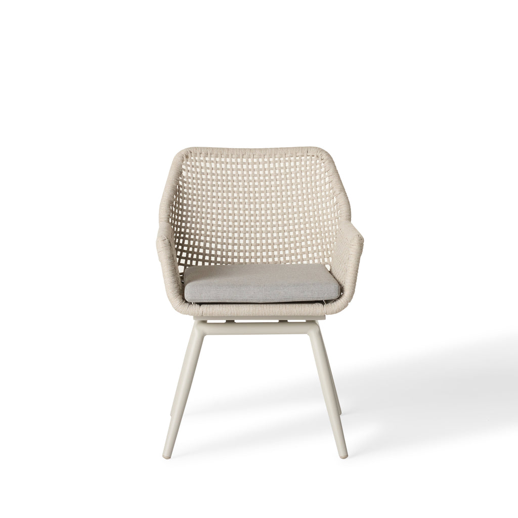Montecito Swivel Dining Chair in Dune Aluminum