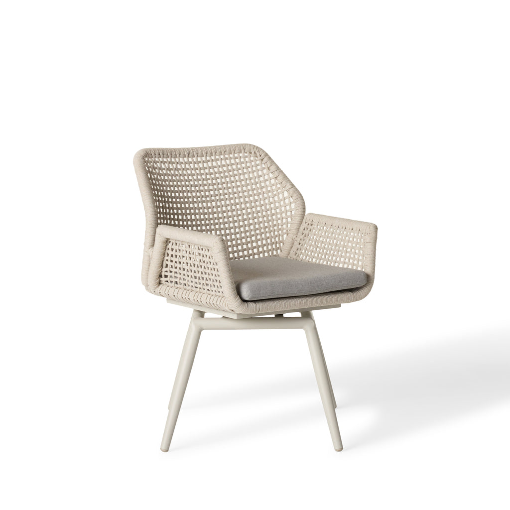 Montecito Swivel Dining Chair in Dune Aluminum