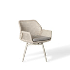 Montecito Swivel Dining Chair in Dune Aluminum