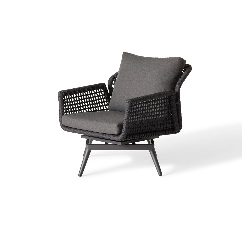Montecito Swivel Lounge Chair in Charcoal Aluminum