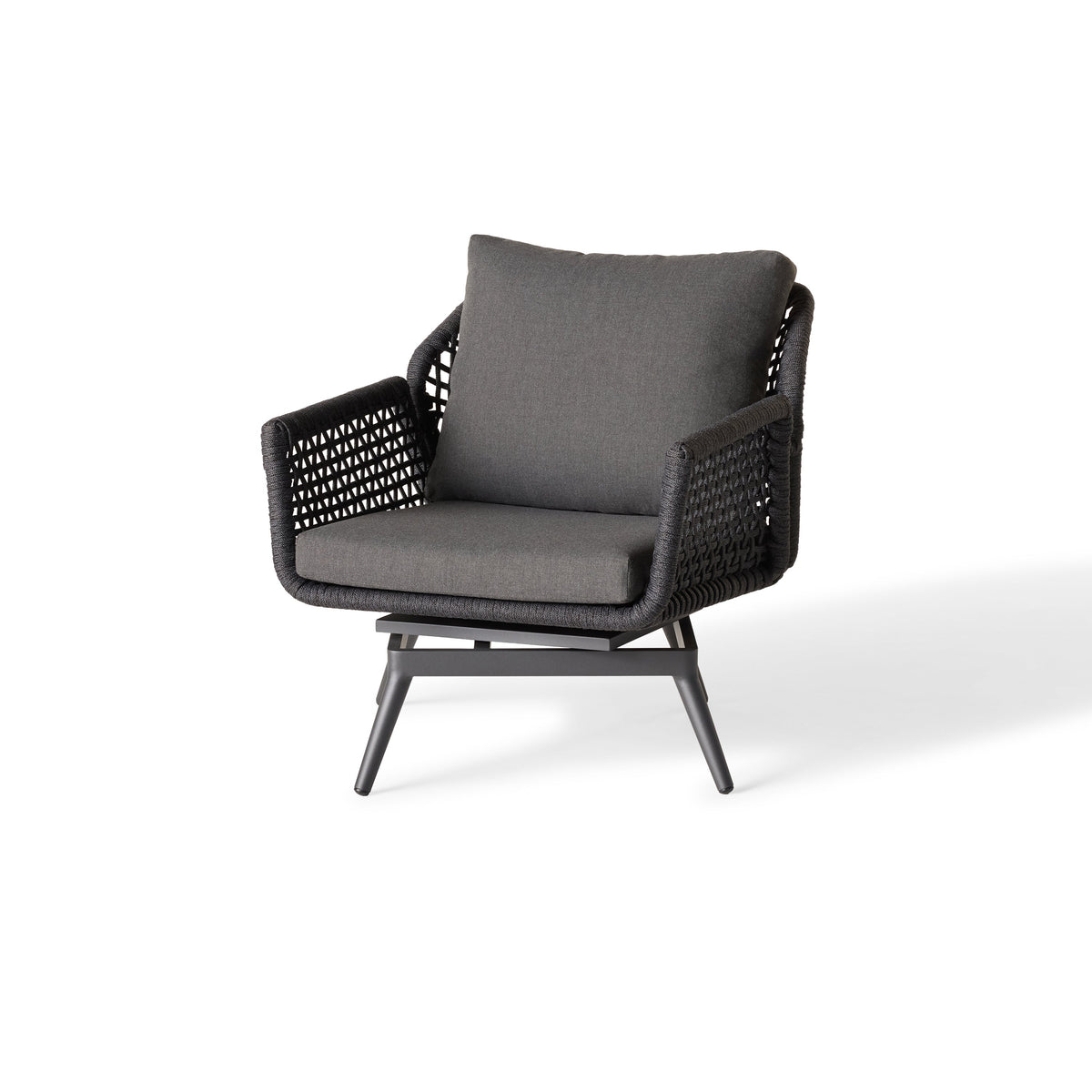 Montecito Swivel Lounge Chair in Charcoal Aluminum