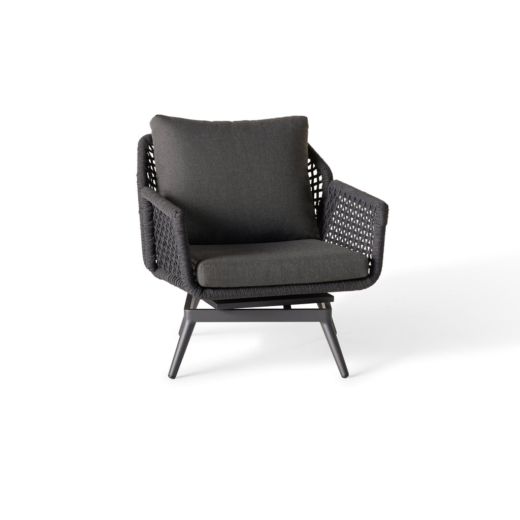 Montecito Swivel Lounge Chair in Charcoal Aluminum