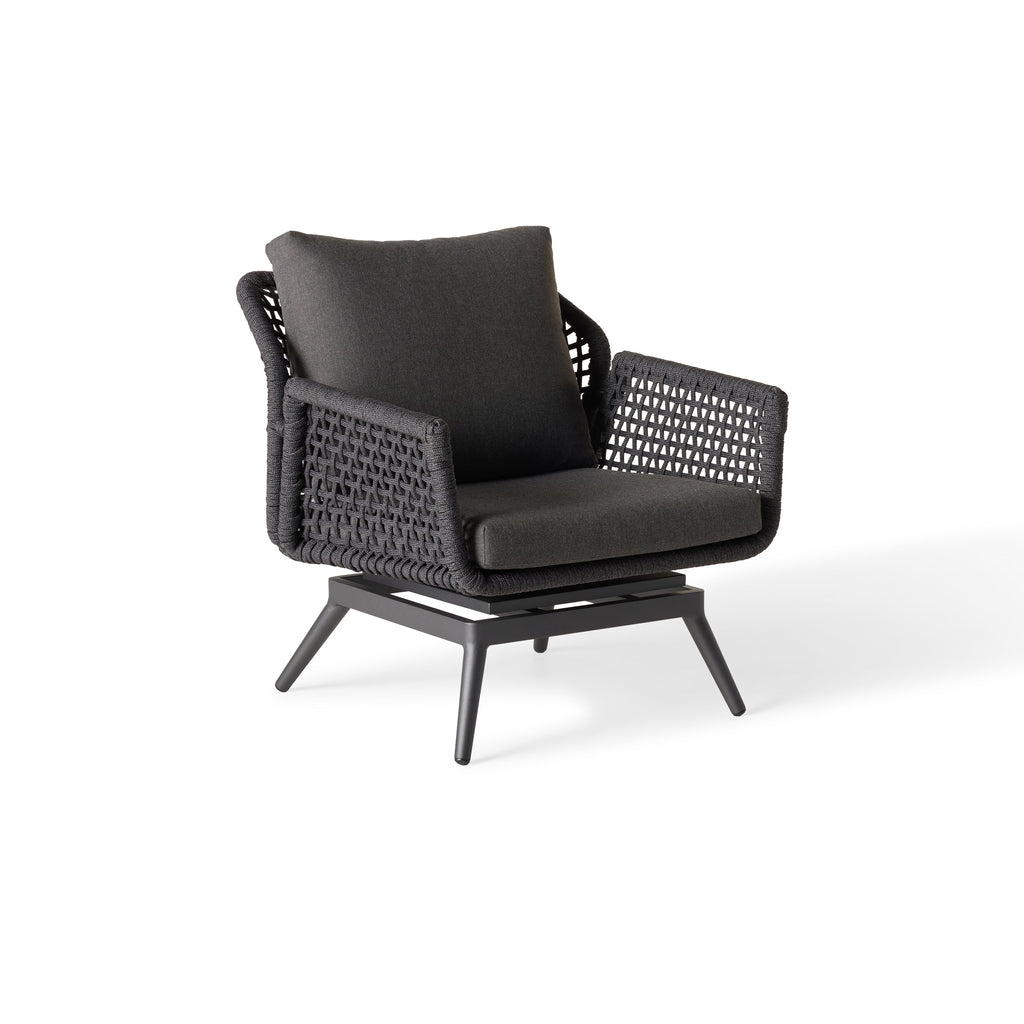 Montecito Swivel Lounge Chair in Charcoal Aluminum
