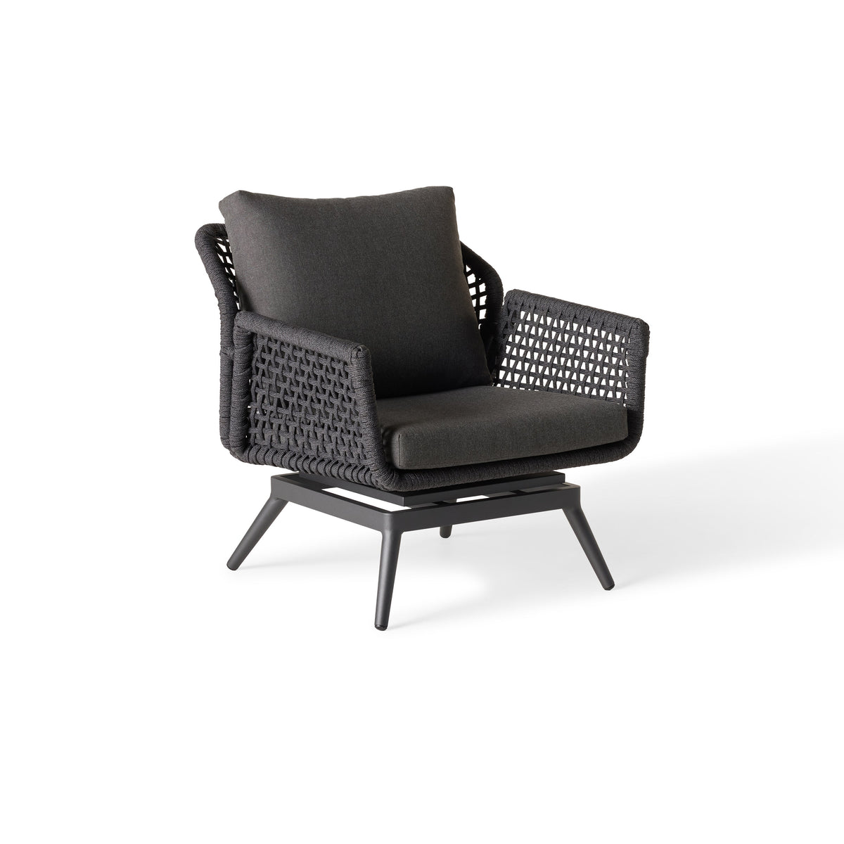 Montecito Swivel Lounge Chair in Charcoal Aluminum