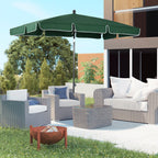 6.5 x 4ft Rectangle Patio Umbrella with Aluminum Pole and Tilt, Green