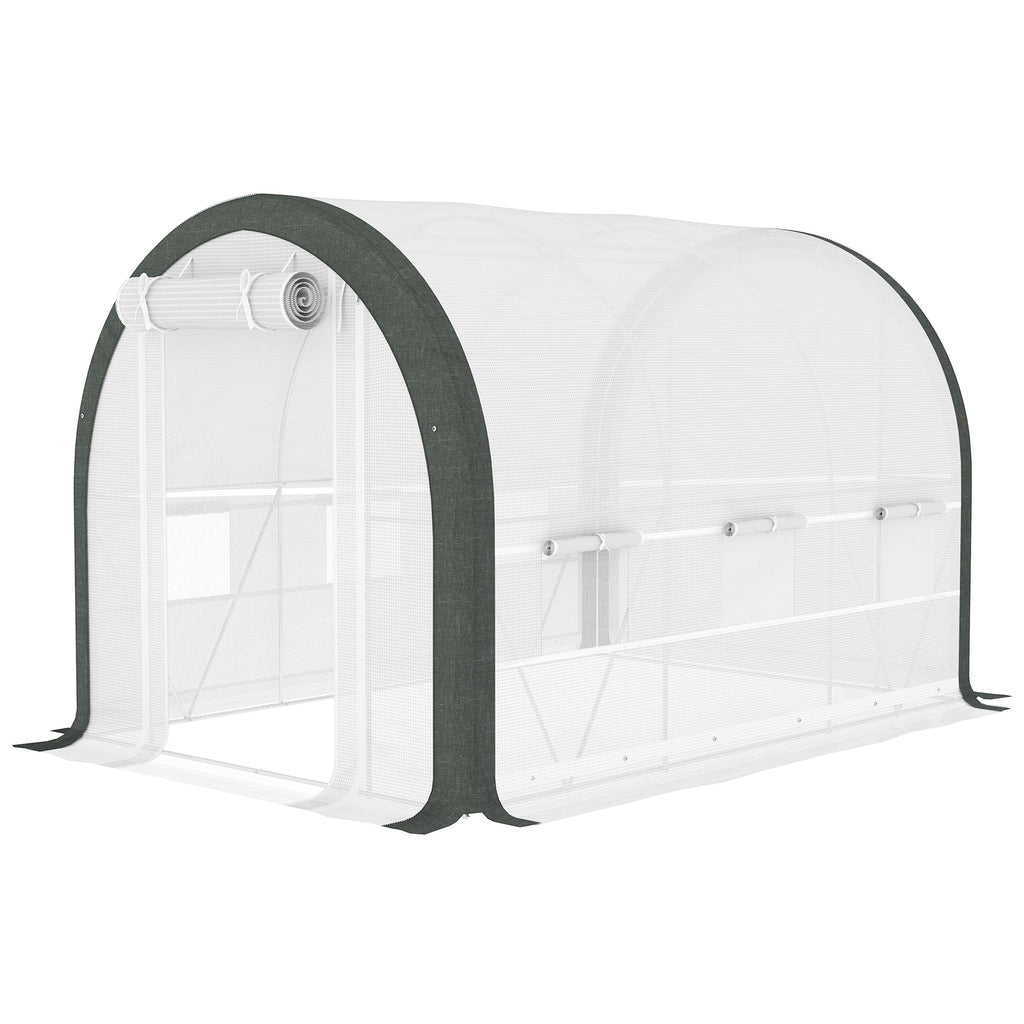 10' x 6.6' x 6.6' Walk-in Tunnel Greenhouse with 6 Windows, White
