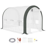 10' x 6.6' x 6.6' Walk-in Tunnel Greenhouse with 6 Windows, White