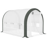 10' x 6.6' x 6.6' Walk-in Tunnel Greenhouse with 6 Windows, White