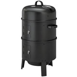 3-in-1 Vertical Charcoal Smoker with 2 Grill Grates