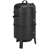 3-in-1 Vertical Charcoal Smoker with 2 Grill Grates