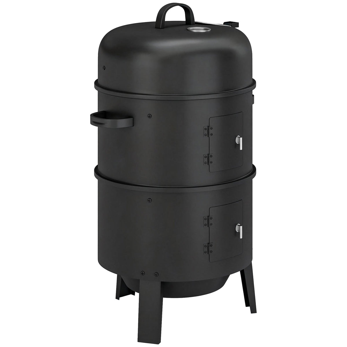 3-in-1 Vertical Charcoal Smoker with 2 Grill Grates