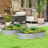 2pcs 4 x 3 x 1 ft Galvanized Raised Garden Beds, Silver