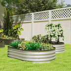 2pcs 4 x 3 x 1 ft Galvanized Raised Garden Beds, Silver