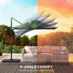 8' x 8' Cantilever Patio Umbrella with Base Weights, Dark Grey