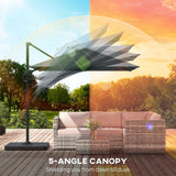 8' x 8' Cantilever Patio Umbrella with Base Weights, Dark Grey