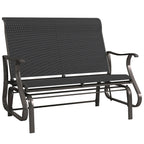 2-Person Patio Glider Chair with Mesh Seat and Backrest, Black