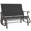 2-Person Patio Glider Chair with Mesh Seat and Backrest, Black