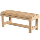 2 Seater Wooden Garden Bench with Curved Slatted Seat, Natural
