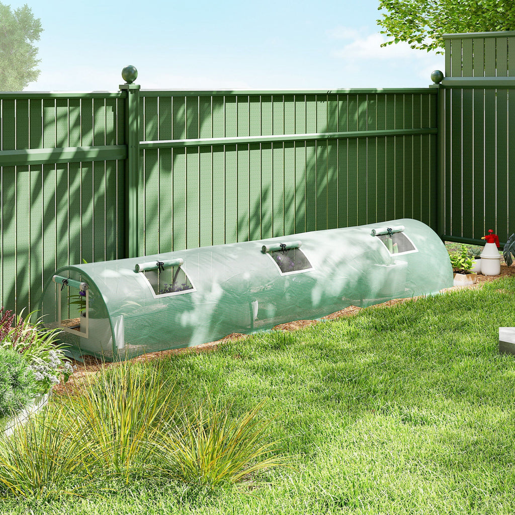 10' x 3' x 2' Portable Mini Greenhouse with 5 Mesh Windows, Green