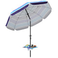 78" Beach Umbrella with Foldable Table, Cup Holder and Carry Bag, Multicolor