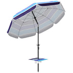 78" Beach Umbrella with Foldable Table, Cup Holder and Carry Bag, Multicolor