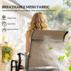 2-Piece Outdoor Glider Chair with Ottoman and All-Weather Breathable Mesh, Tan