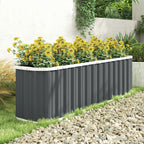 7' x 2' x 2' Galvanized Raised Garden Bed with Gloves, Dark Grey