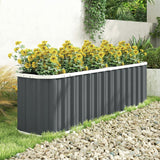 7' x 2' x 2' Galvanized Raised Garden Bed with Gloves, Dark Grey