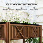 34" x 18" x 30" Wooden Raised Garden Bed with Shelf, Carbonized