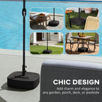 Patio Umbrella Base with Wheels, 110 lbs Sand/86 lbs Water, Black