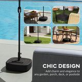 Patio Umbrella Base with Wheels, 110 lbs Sand/86 lbs Water, Black