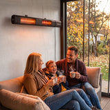 3000 W Electric Infrared Patio Heater, Wall-Mounted with 9 Heat Settings, Black