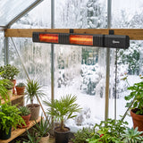 3000 W Electric Infrared Patio Heater, Wall-Mounted with 9 Heat Settings, Black
