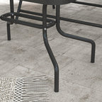 4pc Patio Furniture Set with Foldable Chairs, Loveseat and Glass Table, Mixed Grey