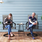2-Piece Outdoor Patio Swivel Chairs, Gray